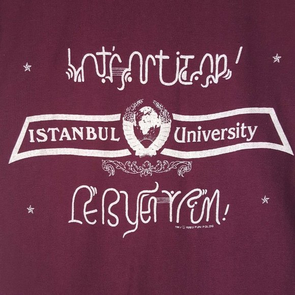 Vtg 80s Istanbul University T-Shirt S Turkish - Picture 1 of 12
